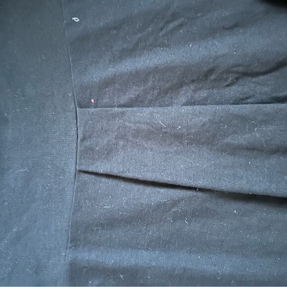 Zara black long sleeve sweatshirt w shirt back and high low hem, white text ~ S - Picture 10 of 11